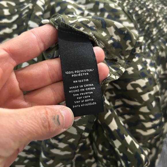 Zac & Rachel Green and Cream Smocked Blouse XL - Picture 12 of 16